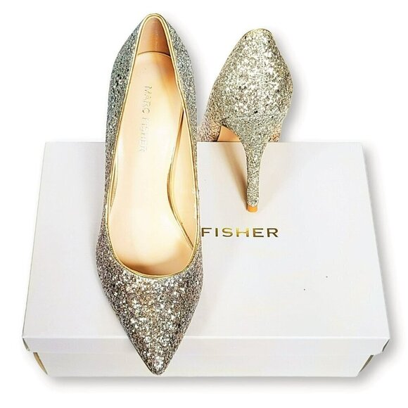 NWT Marc Fisher Ombre Glitter Embellished Cocktail Party High Heels Pumps - Picture 6 of 7
